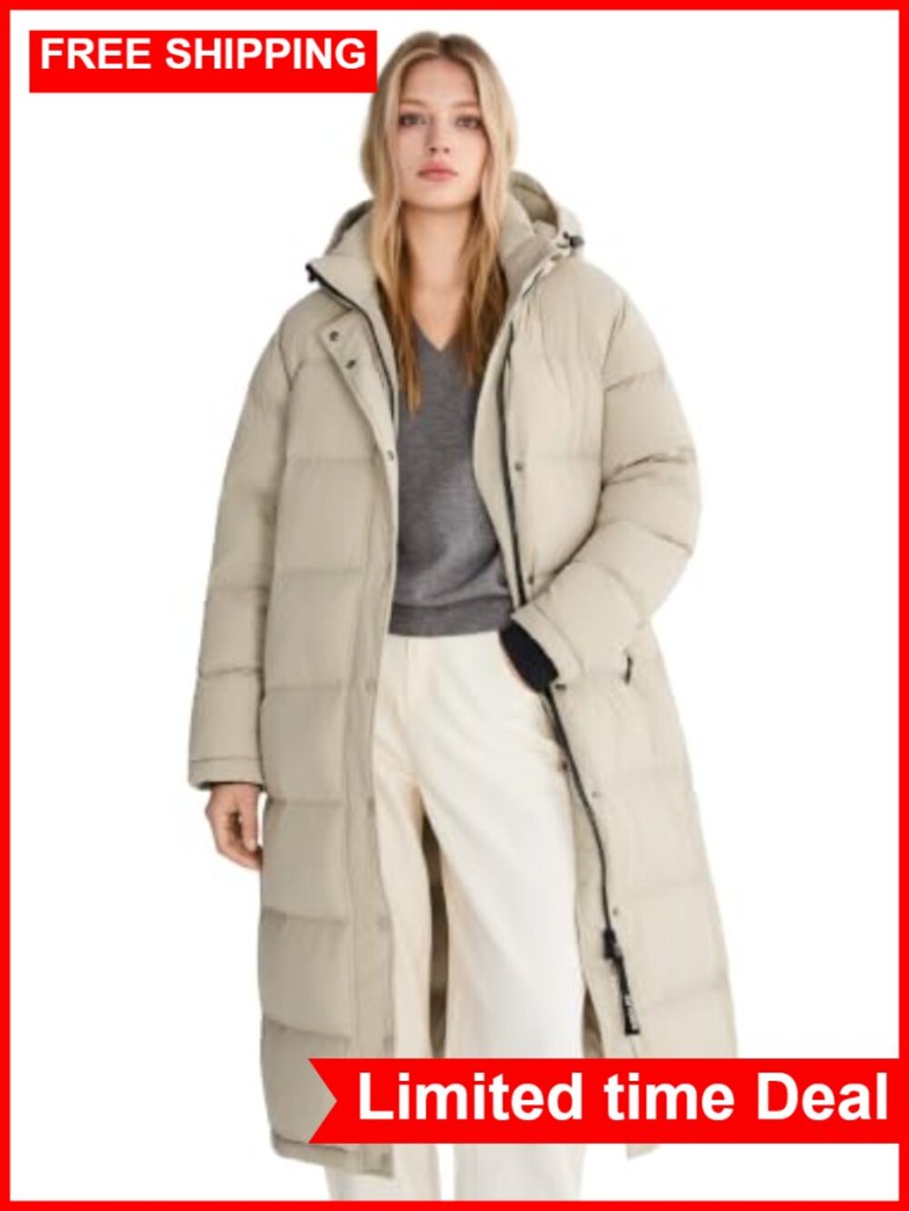 Orolay Women's Maxi Down Puffer Coat 700 Fill Duck Down Detachable Hood
